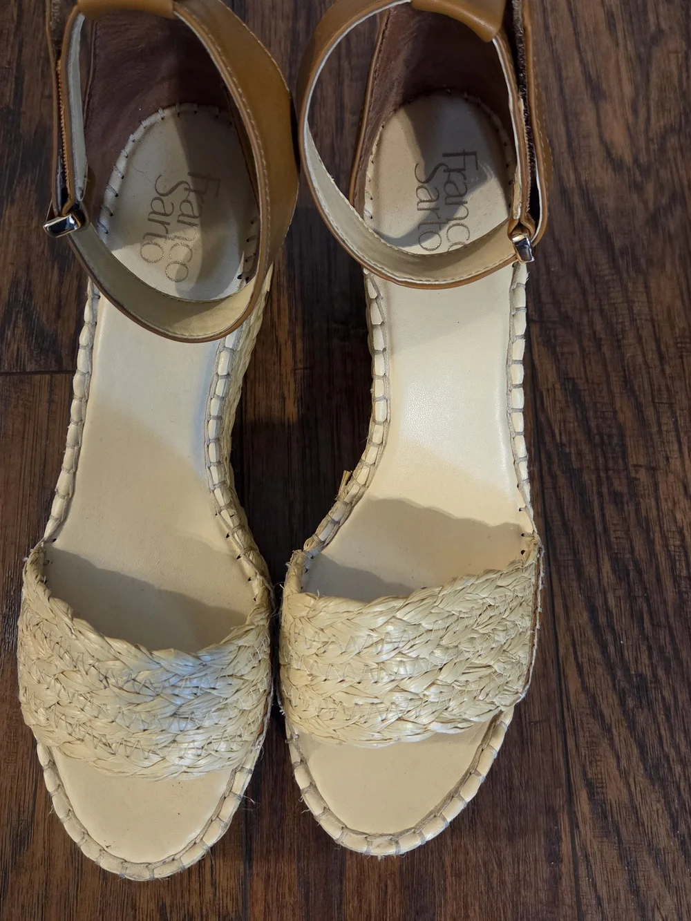 Franco Sarto Women's Tan Espadrille Wedge Sandals